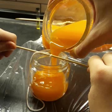 My daughter and I made a candle with our own hands. Master Class)