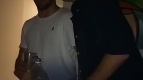 Guy gentle punches friend