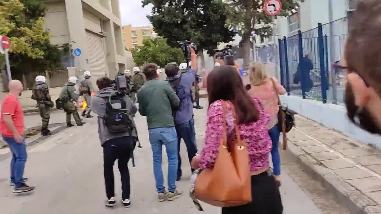 Greek Riot Police Respond To Violent Antifa Protests At High School