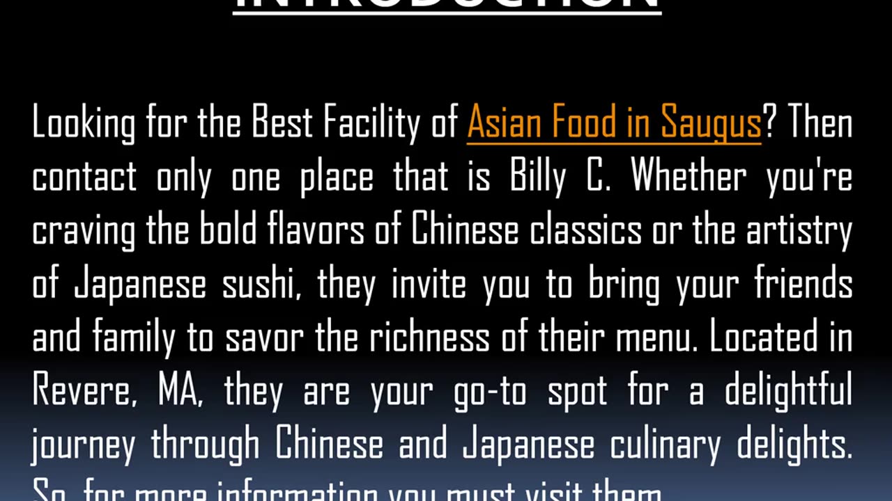 The Best Facility of Asian Food in Saugus