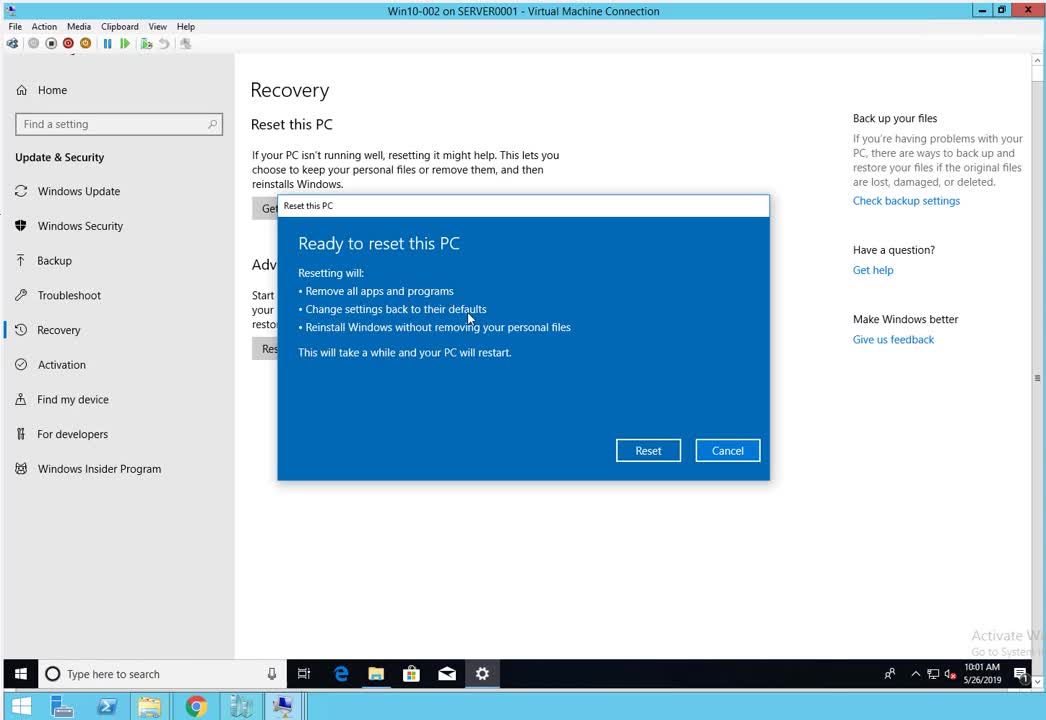 Reset Windows 10 PC without deleting your personal files