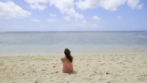 She Loves Nature | Girl Sitting on Beach | See What She Is Doing😲😲