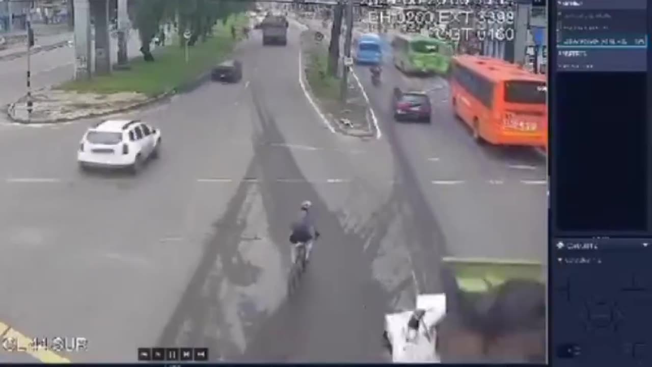 Revelan video del terrible accidente de volqueta que arrolló a un ciclista