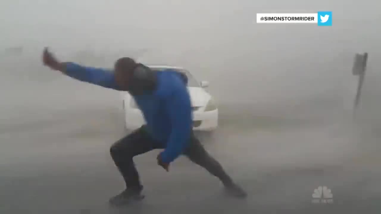 Storm Chaser Battles Hurricane Irma’s Powerful Winds