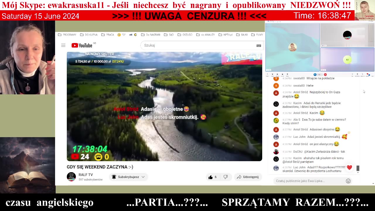 Ewki transmisyjny maraton na RALF TV - w jakim celu przychodzimy do kogoś 👮♀️ - 15.06.2024