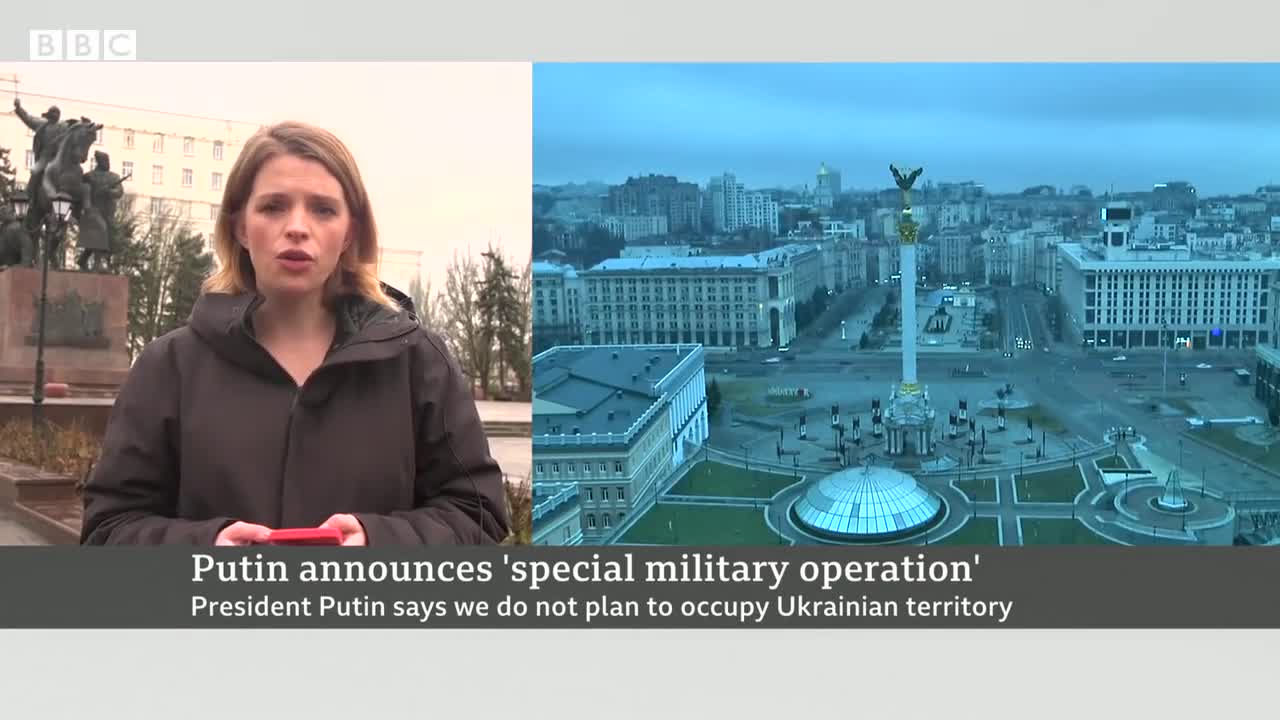 Reports of explosions as Russian forces launch Ukraine military assault