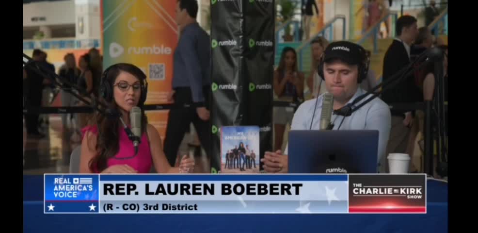 Lauren Boebert With Charlie Kirk at an event with President Donald Trump