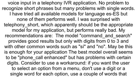 google speech to text not working correctly with very short audio single words