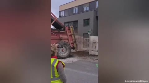 Farmers dump shit on front door steps