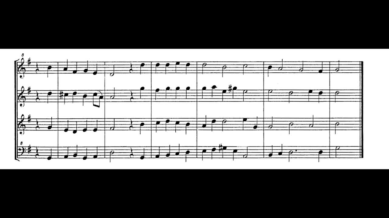 M. Praetorius (1571-1621) Lo, how a rose e'er blooming. A collaborative play-along (SATB)