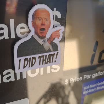 Biden stickers appearing on gas pumps
