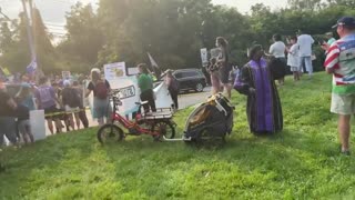 Mindless Drones Chant About Immigration At Abortion Protest Outside Biden "Town Hall"