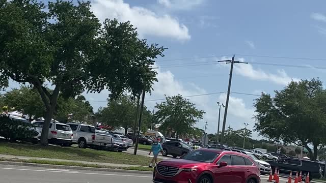 Arriving at the Trump rally in Sarasota