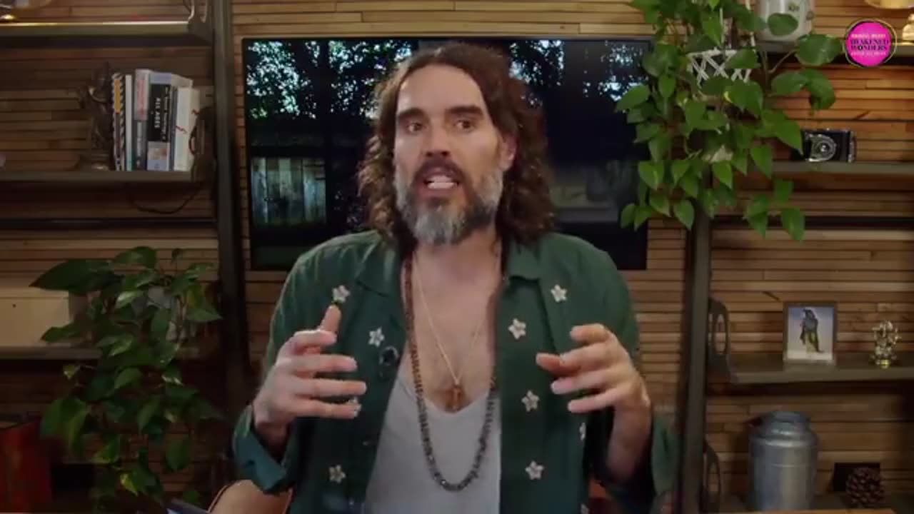 Russell Brand "Got 5 mins? watch this guy with crazy hair coming to attack the system"