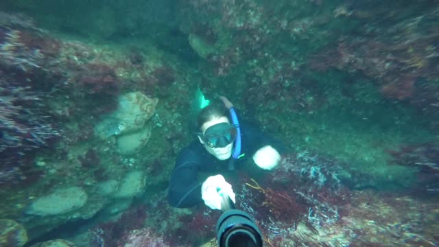 Buzo libre casi se queda atrapado en una cueva submarina