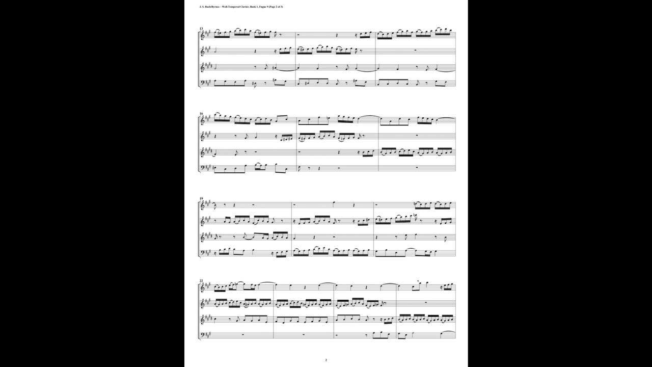 J.S. Bach - Well-Tempered Clavier: Part 1 - Fugue 09 (Double Reed Quartet)