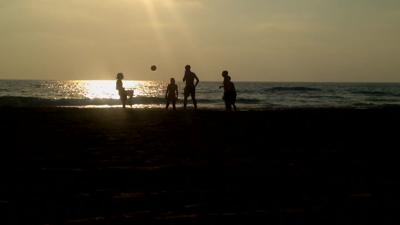 Kids playing at the beach