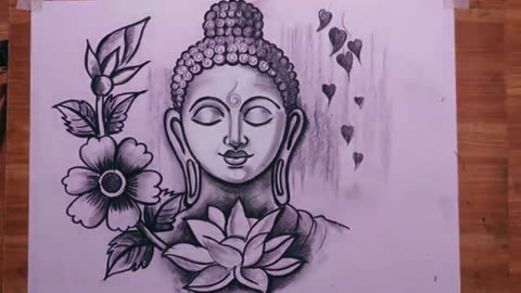 How to draw Lord buddha drawing.. Pencil drawing