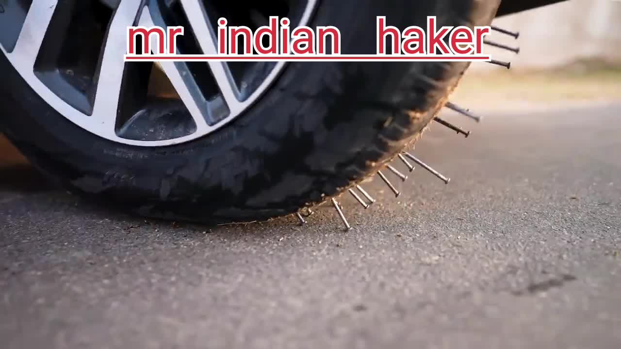 car tire vs nail video