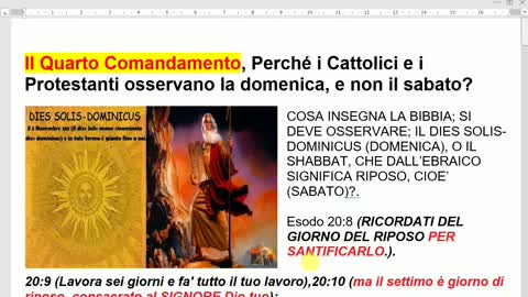 Il Sabato lo Shabbat. Perché i Cattolici e i Protestanti osservano la domenica, e non il sabato?