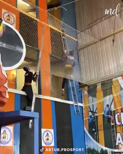 Firefighters competing in ladder climbing races 🪜