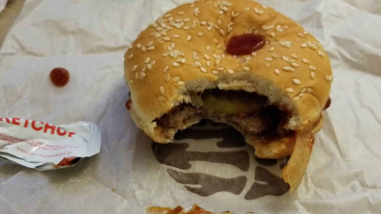 Burger King Hamburger & Chocolate Chip Cookies