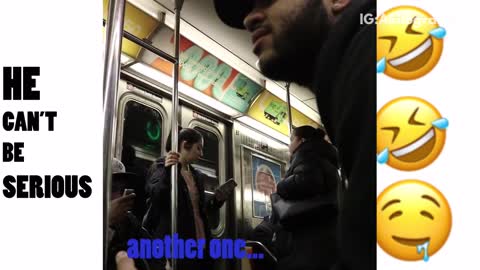 He cant be serious man in grey jacket makes smoothie