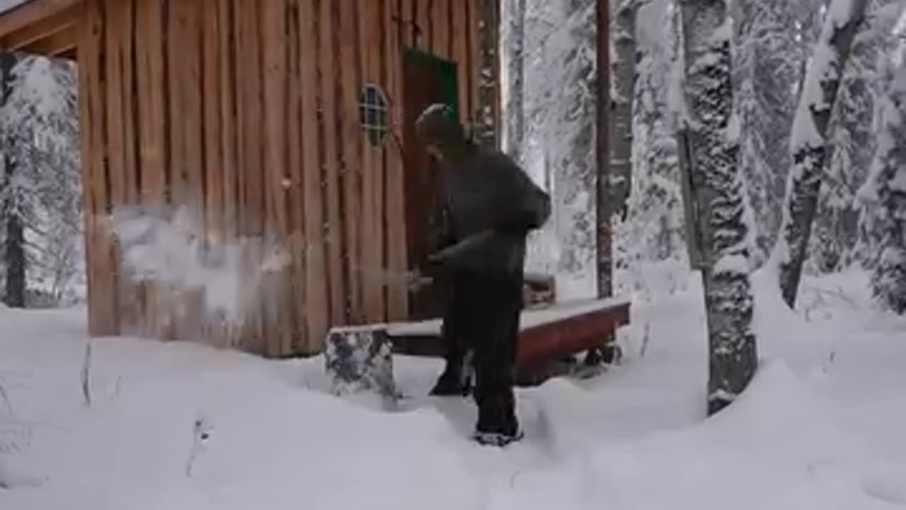 Weathering an epic snow strom in cozy cabin. AlaskA off grid living