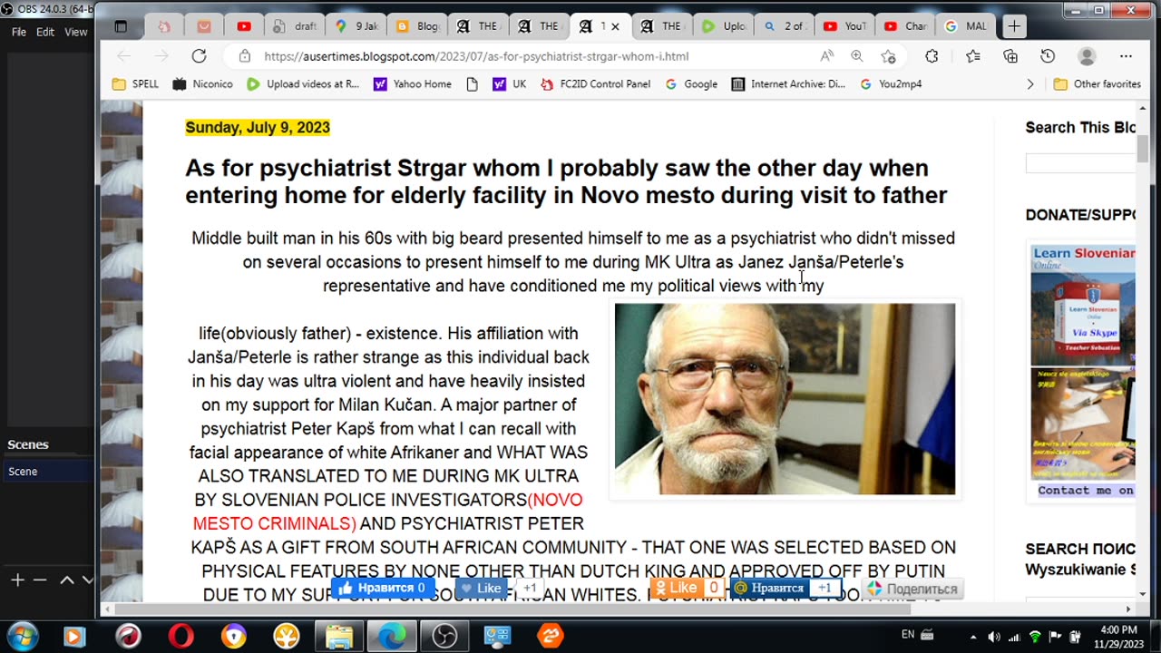 MK ULTRA - About SECOND psychiatrist at home for elderly people and his colleague Strgar