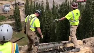 Pouring Concrete Foundations with a Helicopter