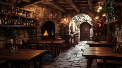 Medieval Fantasy Inn Atmosphere with Fireside Music and Ambience