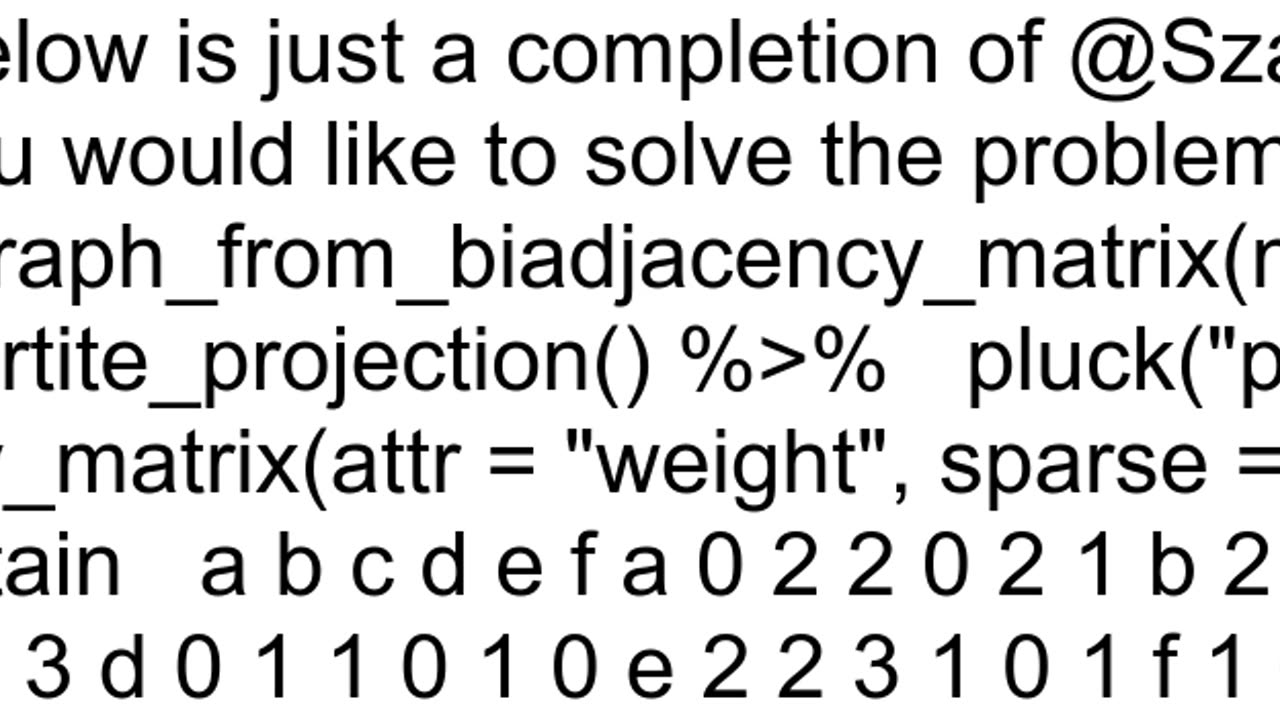 How to convert an incidence matrix of a bipartite network to an unipartite projection