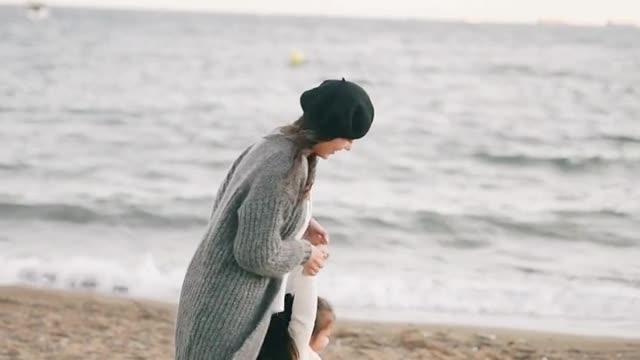 Beach Play For Mother & Child