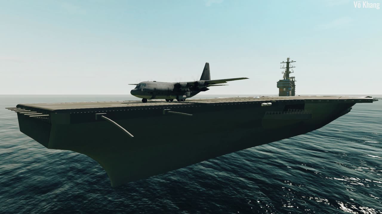 C-130J transport plane successfully landed on aircraft carrier