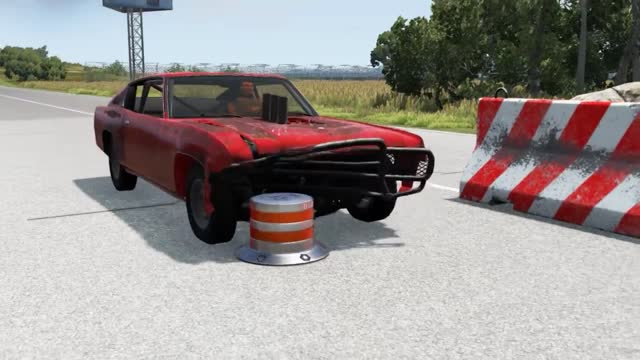 BeamNG.Driver - Cars vs Bollards #3