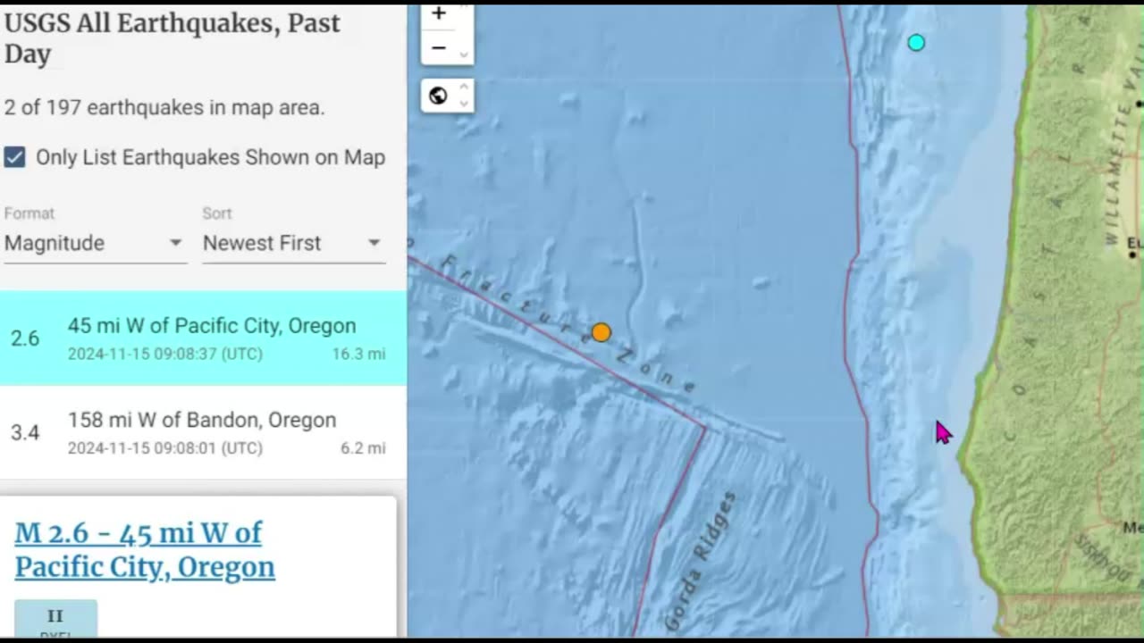 Two Simultaneous Earthquakes Shake Off Oregon Coast, Cascadia Subduction Zone