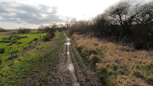 A muddy coastal path to hike on