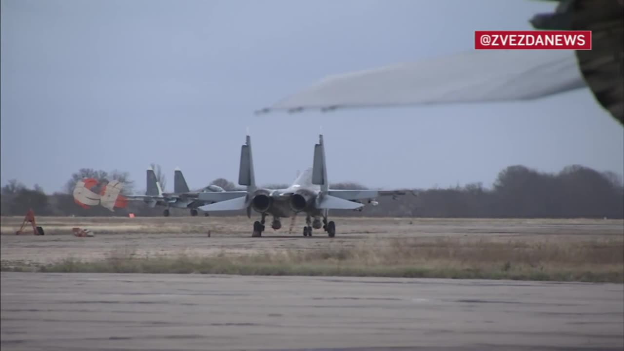 The crew of Su-30SM and Su-24M aircrafts Destroying unmanned and high-speed boat of Ukrainian Forces