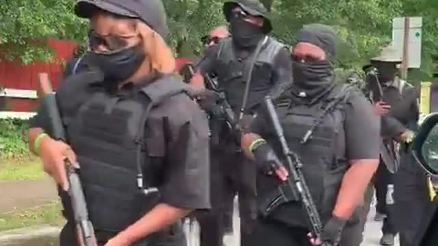 Black Armed Militia Marching to Stone Mountain