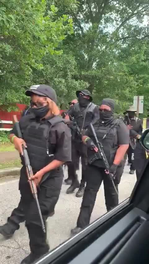 Black Armed Militia Marching to Stone Mountain