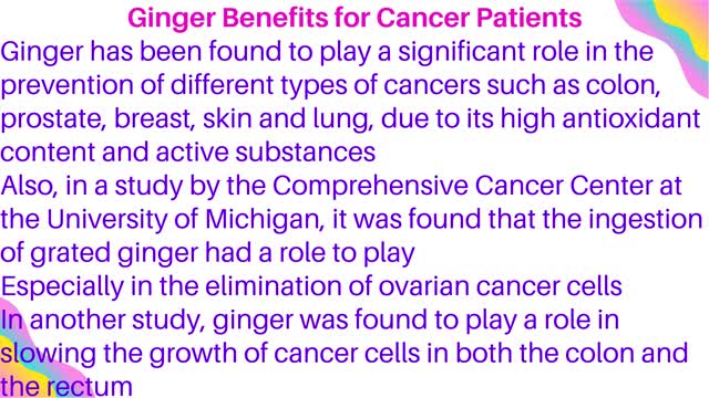 Ginger Benefits for Cancer Patients