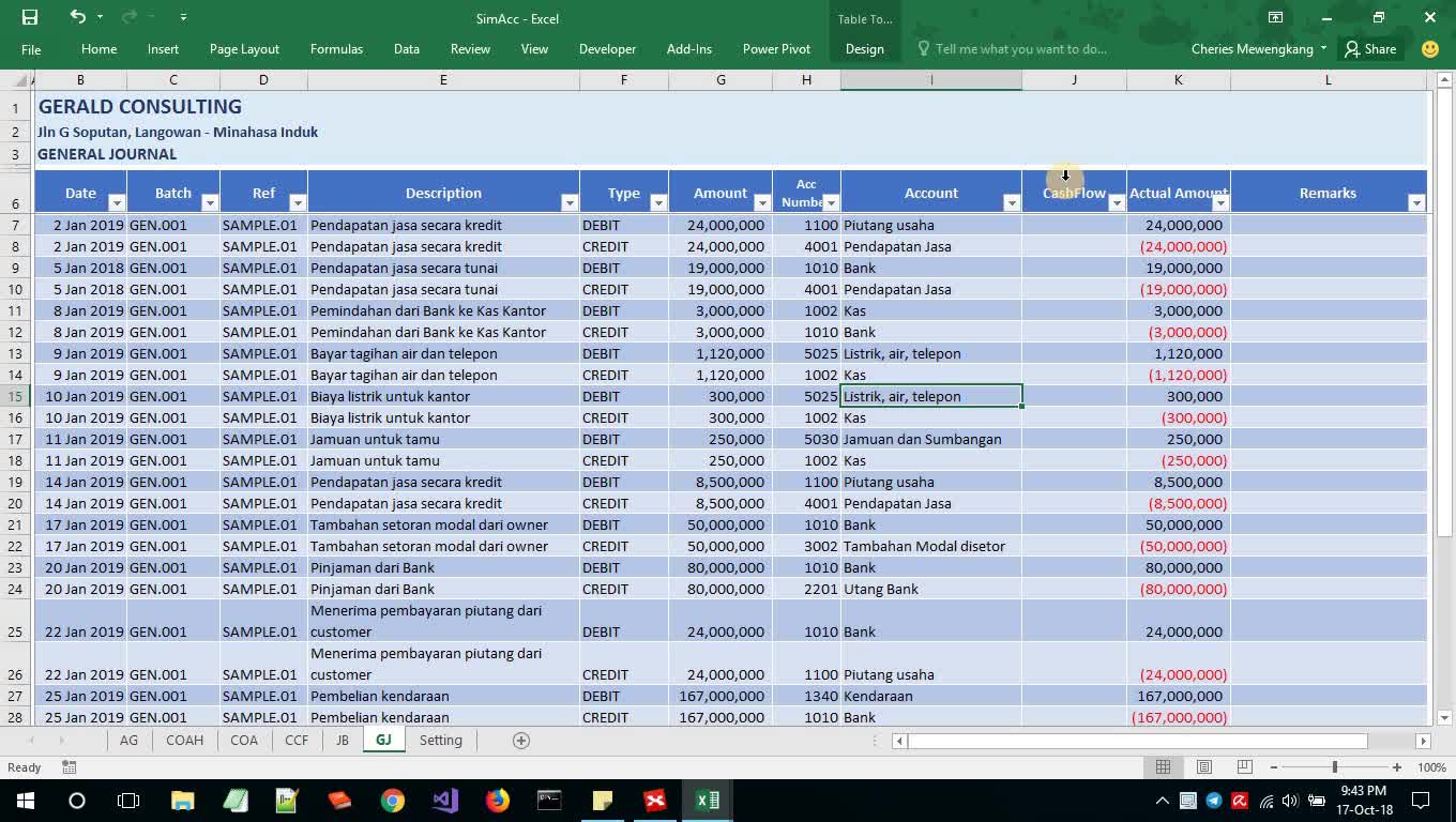 Membuat aplikasi akuntansi berbasis Excel - vid 9 - Checker and Conditional Formatting