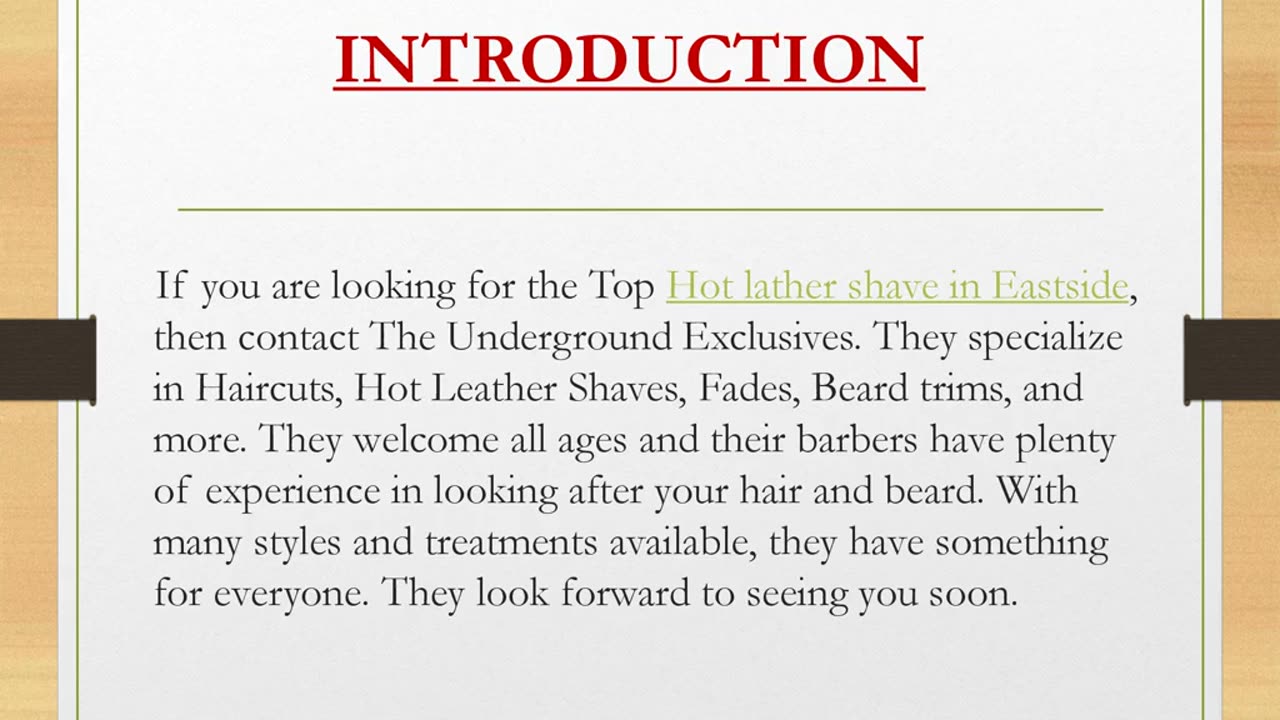 Top Hot lather shave in Eastside
