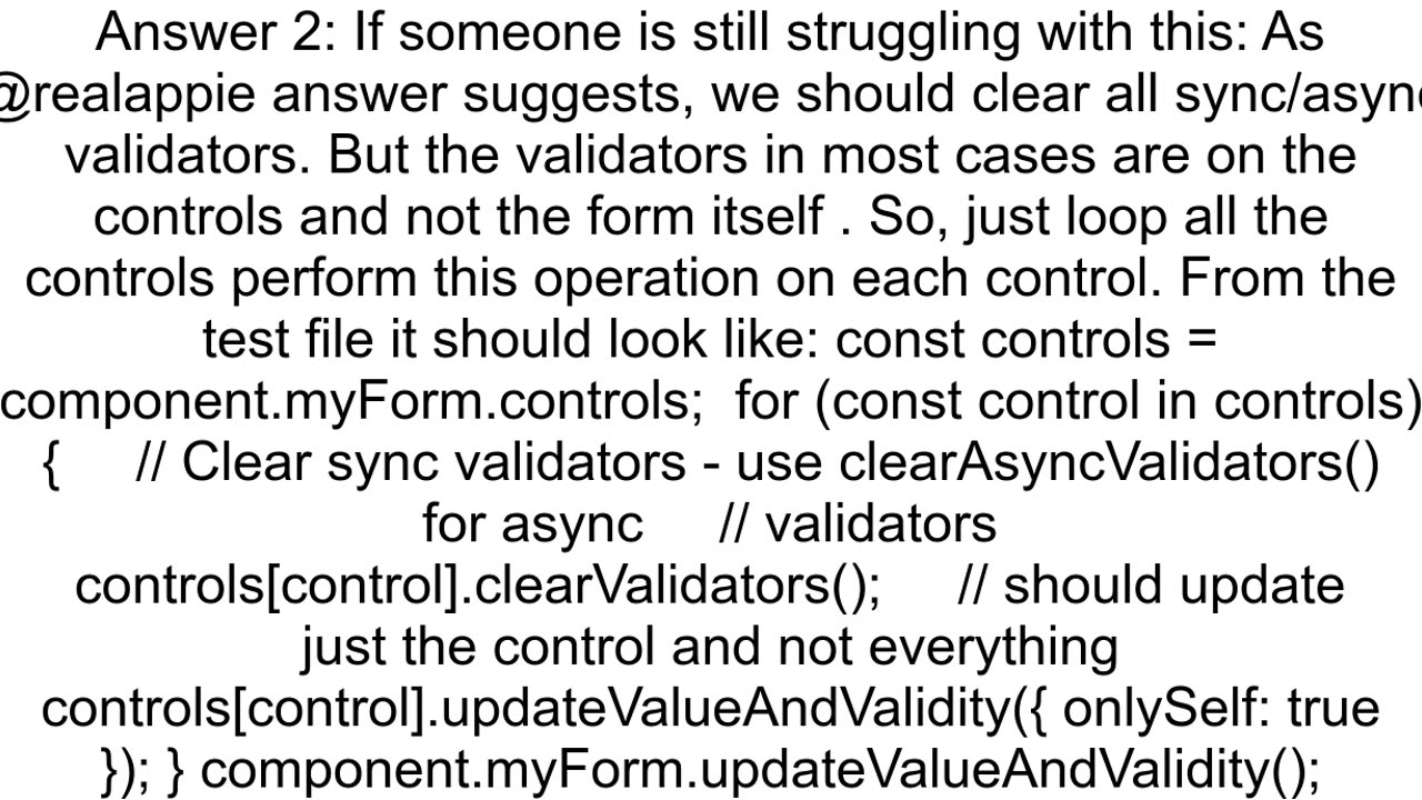 Angular Forcing a reactive form to be valid in a unit test