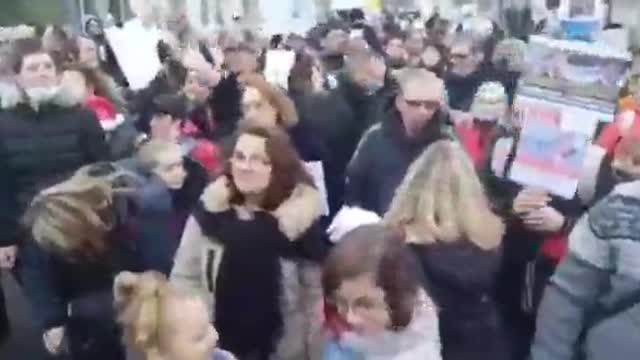 Dunkerque, France : Vaccine passport protests Dec. 18, 2021