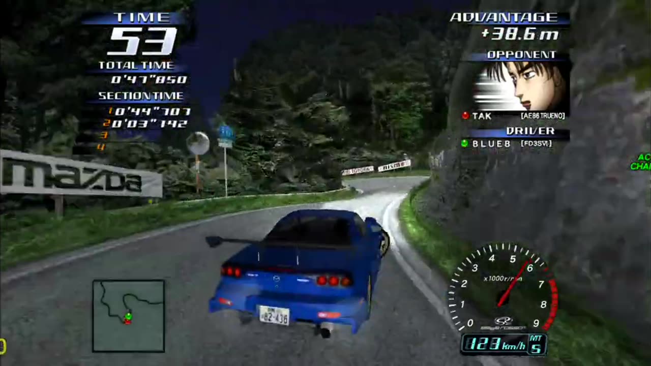 Initial D Arcade Stage 3 - Mazda RX7 Spirit R Legend Of The Street Walkthrough Pt 37(Flycast HD)