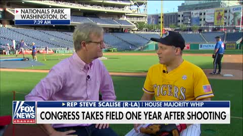 One year after shooting Scalise returns to baseball field