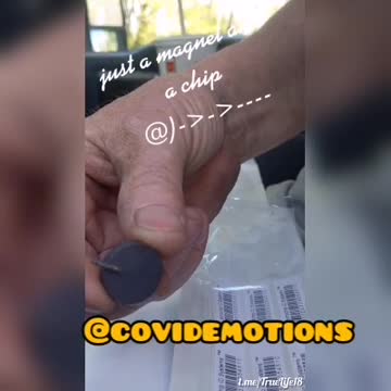 A magnet sticks to a micro chip inside of a Needled