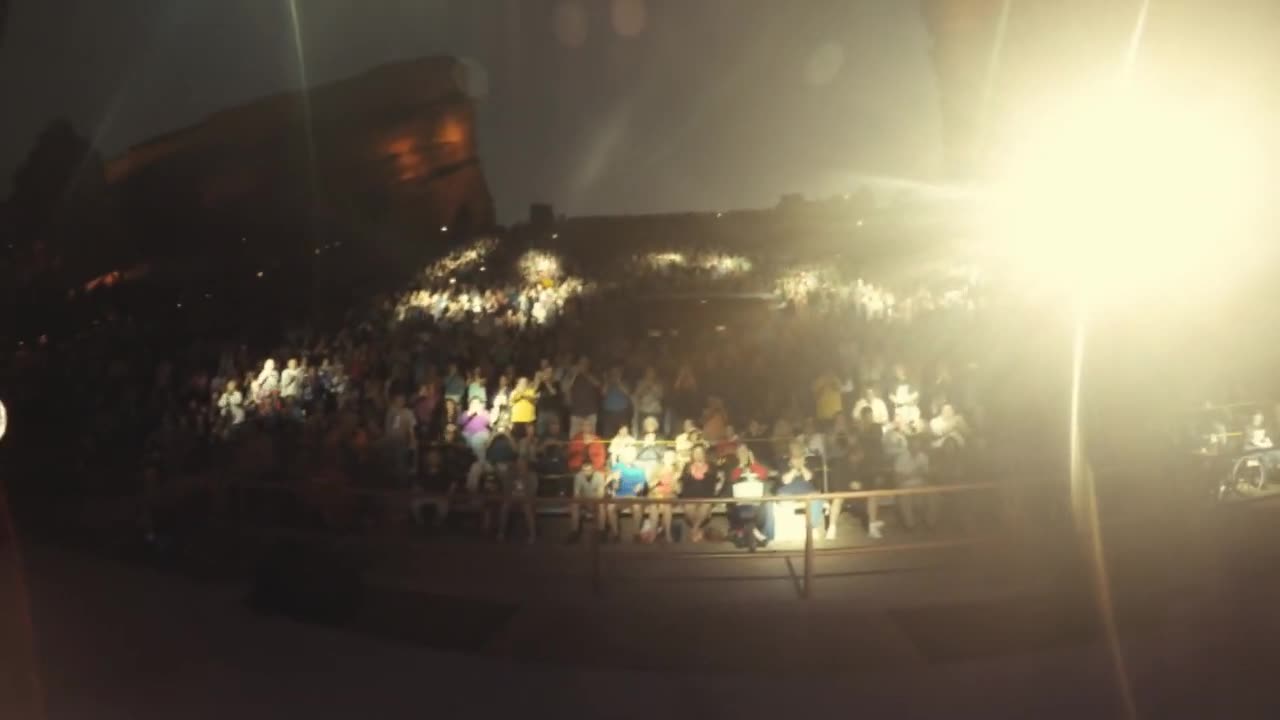 Celtic Woman GoPro with piper Anthony Byrne on his McCallum pipes at Red Rocks during Amazing Grace.