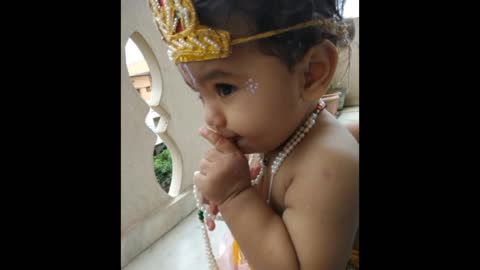 Cute boy viru as Krishna